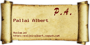 Pallai Albert névjegykártya