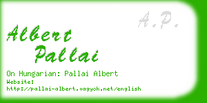 albert pallai business card